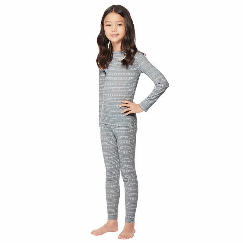 32 Degrees Girl's Lightweight Heat Set: Snowflake tee Snowflake pant L-XL